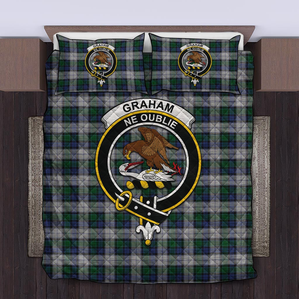 Graham Dress Tartan Quilt Bed Set with Family Crest Twin - Tartan Vibes Clothing