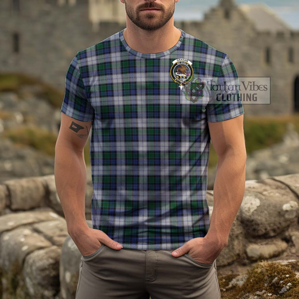 Graham Dress Tartan Cotton T-Shirt with Family Crest Men's Shirt - Tartanvibesclothing Shop