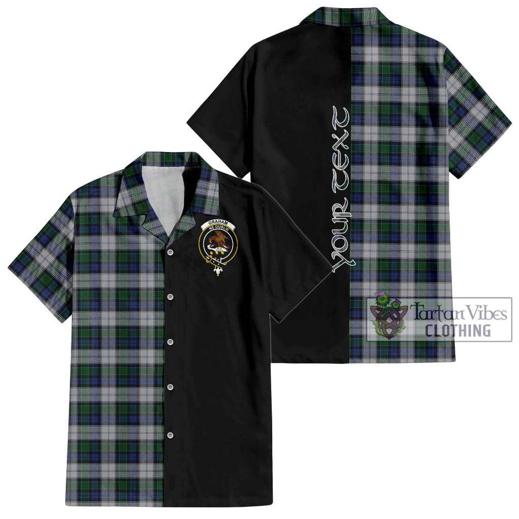 Graham Dress Tartan Short Sleeve Button Shirt with Family Crest and Half Of Me Style Kid - Tartanvibesclothing Shop