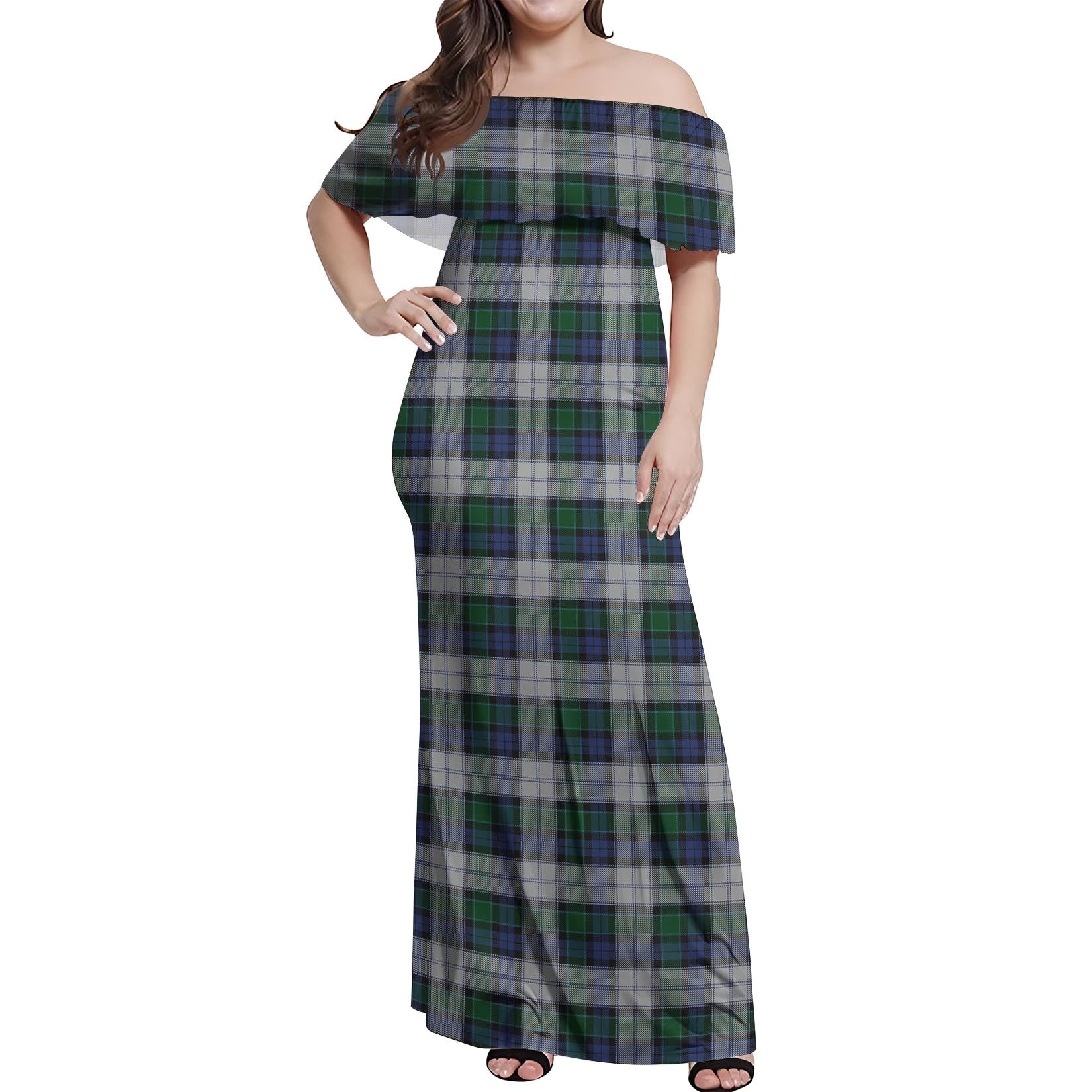 Graham Dress Tartan Off Shoulder Long Dress Women's Dress - Tartanvibesclothing