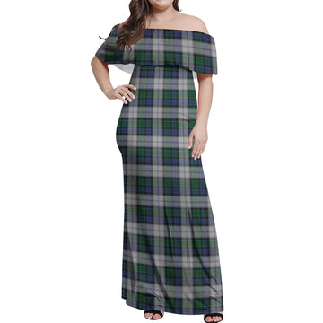 Graham Dress Tartan Off Shoulder Long Dress