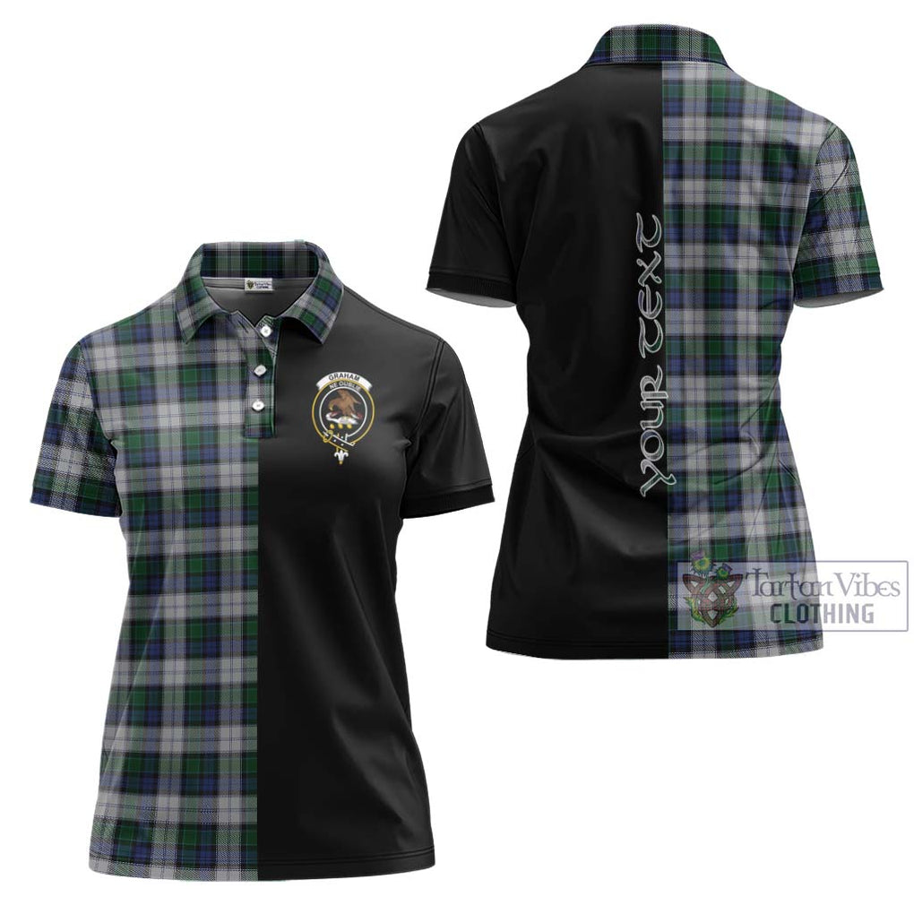 Graham Dress Tartan Women's Polo Shirt with Family Crest and Half Of Me Style Women - Tartanvibesclothing Shop