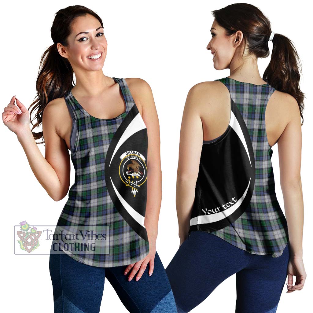 Graham Dress Tartan Women's Racerback Tanks with Family Crest Circle Style 4XL - Tartan Vibes Clothing