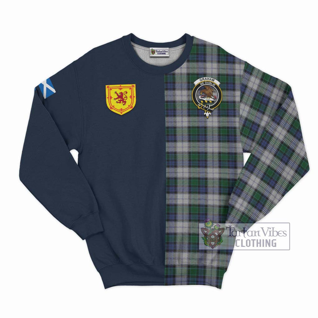 Tartan Vibes Clothing Graham Dress Tartan Sweatshirt with Scottish Lion Royal Arm Half Style