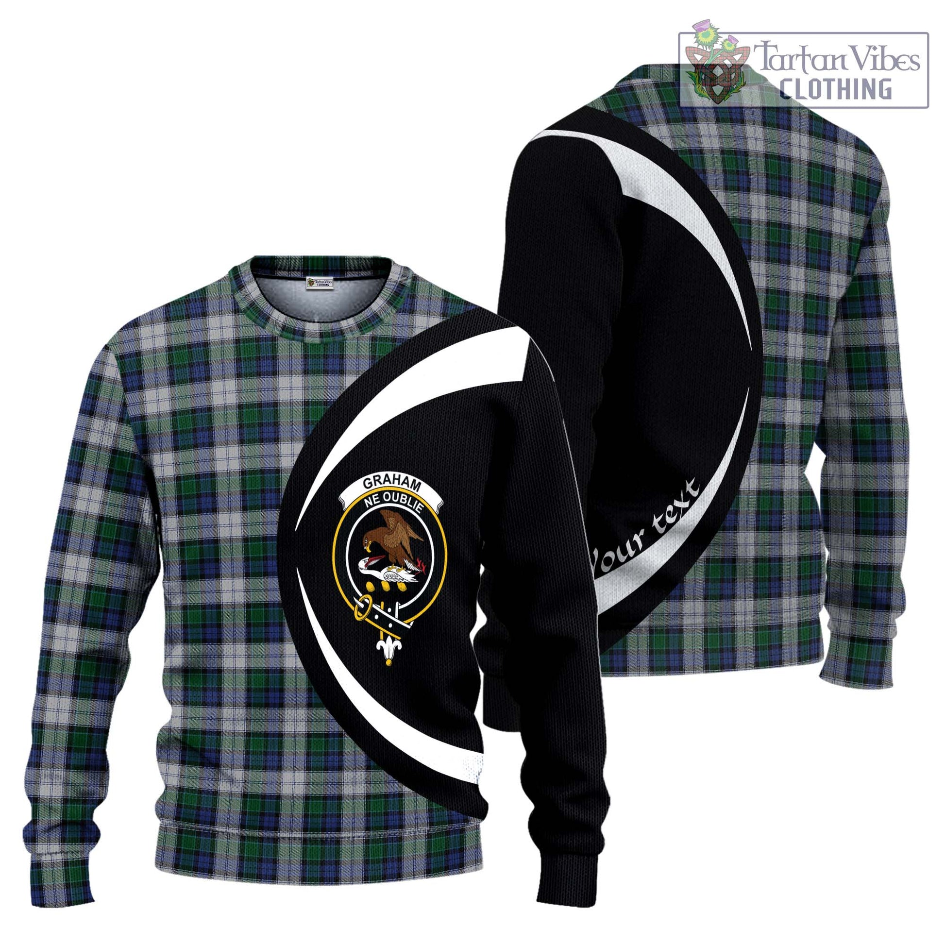 Graham Dress Tartan Ugly Sweater with Family Crest Circle Style Unisex - Tartan Vibes Clothing