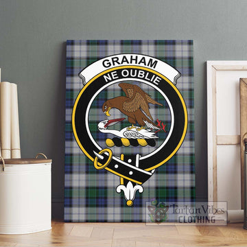 Graham Dress Tartan Canvas Print Wall Art with Family Crest