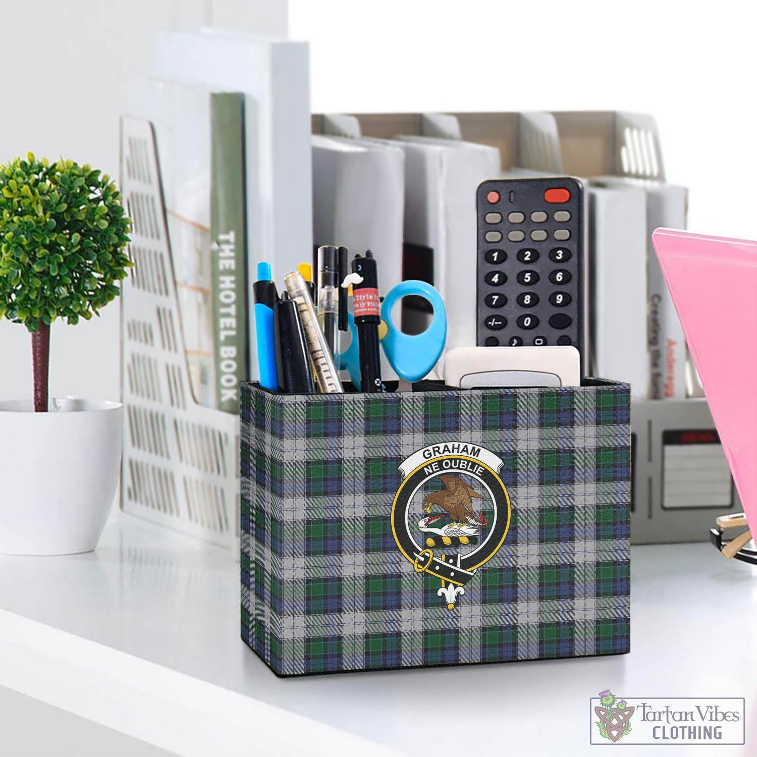 Tartan Vibes Clothing Graham Dress Tartan Pen Holder with Family Crest