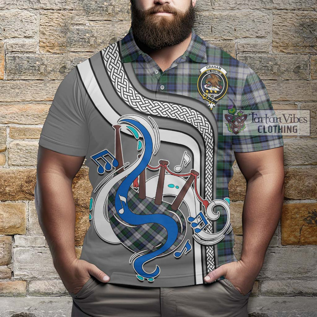 Tartan Vibes Clothing Graham Dress Tartan Polo Shirt with Epic Bagpipe Style