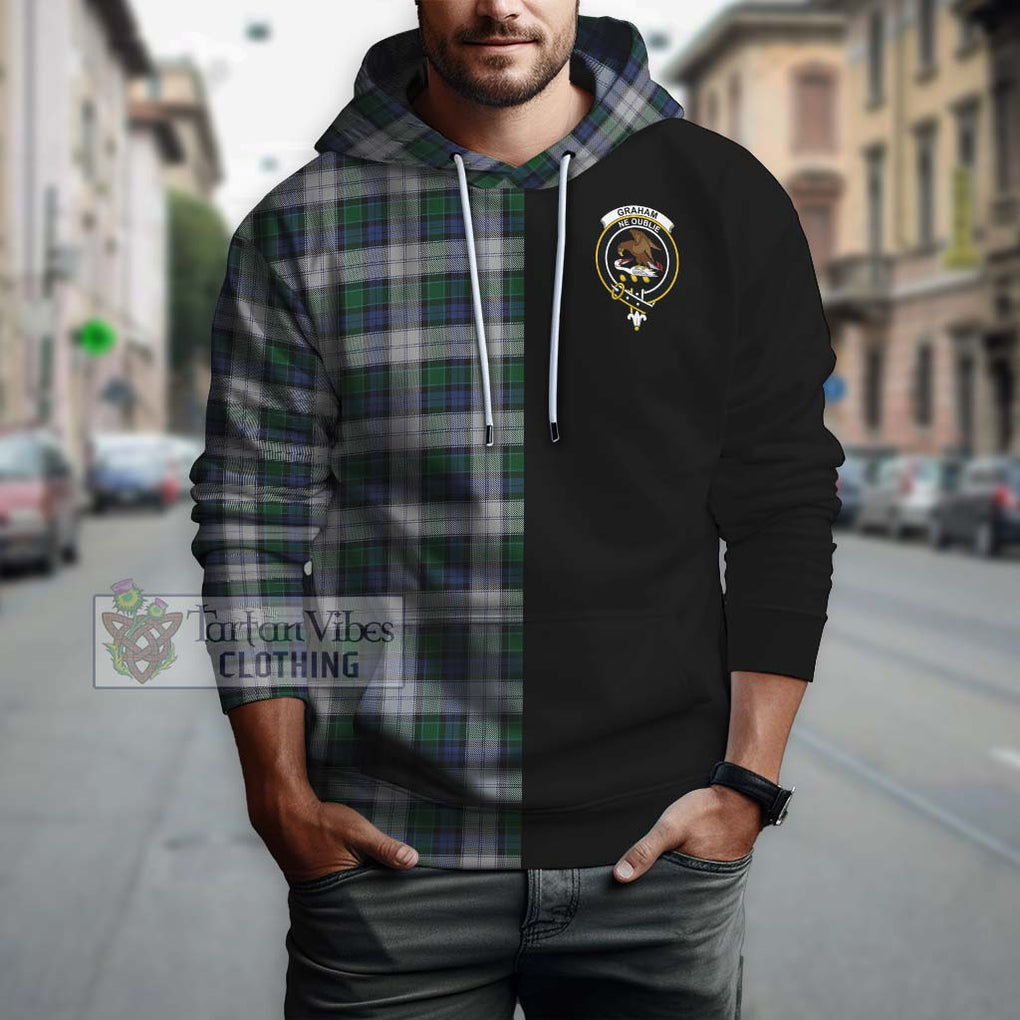 Graham Dress Tartan Hoodie with Family Crest and Half Of Me Style Zip Hoodie - Tartanvibesclothing Shop