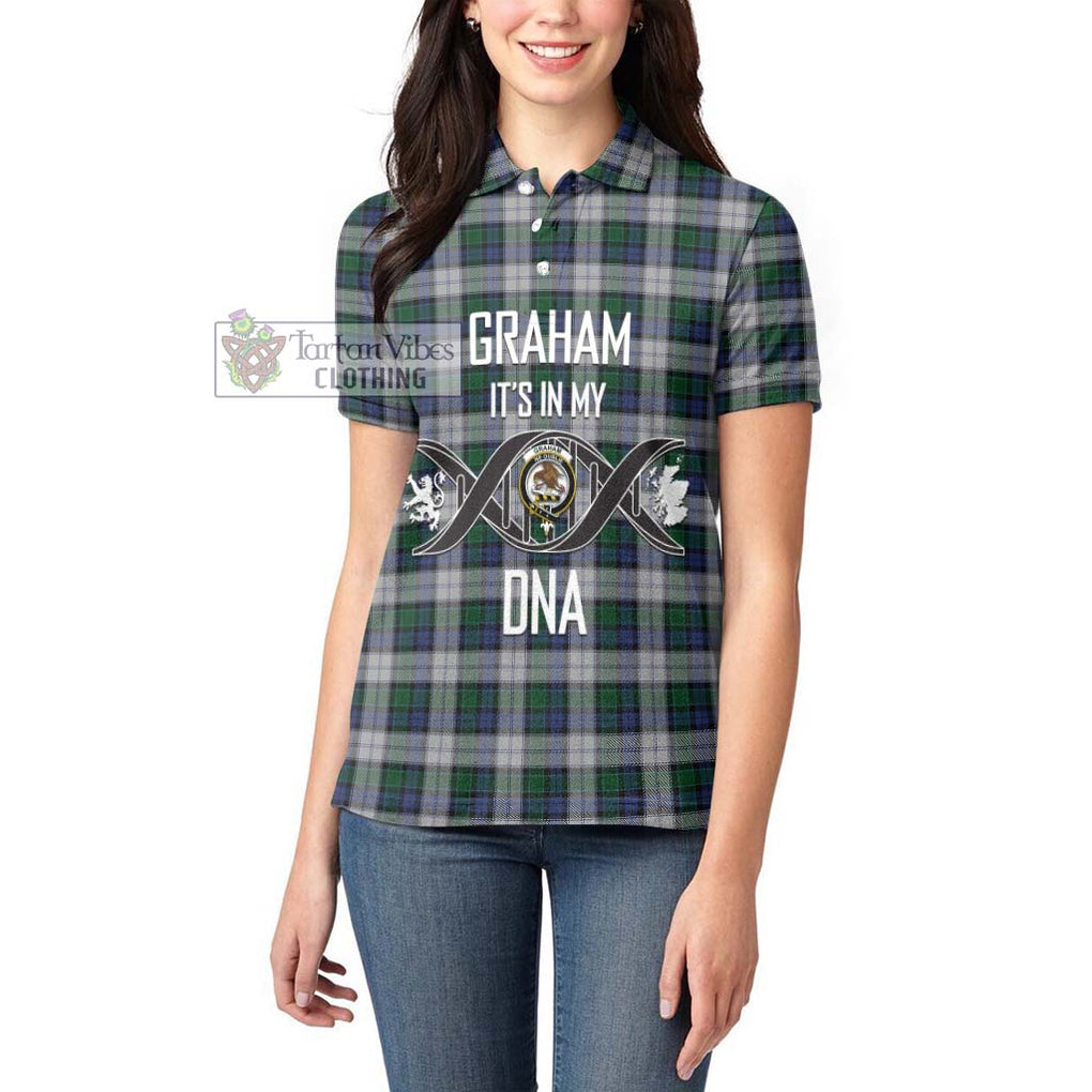 Graham Dress Tartan Women's Polo Shirt with Family Crest DNA In Me Style Women - Tartanvibesclothing Shop