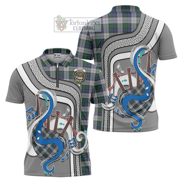 Graham Dress Tartan Zipper Polo Shirt with Epic Bagpipe Style