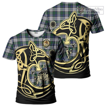 Graham Dress Tartan T-Shirt with Family Crest Celtic Wolf Style