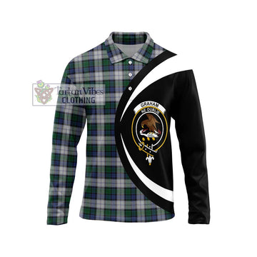 Graham Dress Tartan Long Sleeve Polo Shirt with Family Crest Circle Style