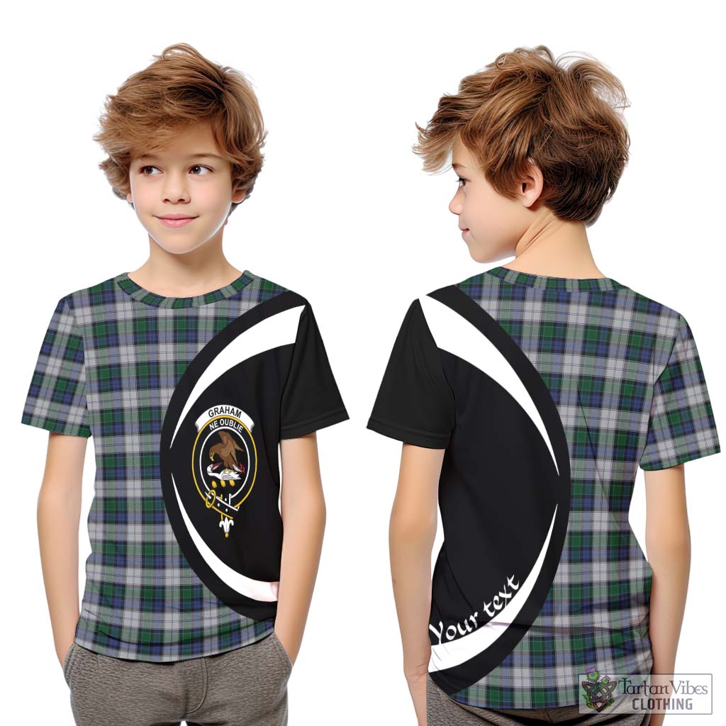 Graham Dress Tartan Kid T-Shirt with Family Crest Circle Style Youth XL Size14 - Tartan Vibes Clothing