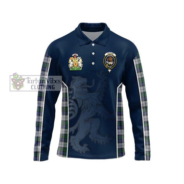 Graham Dress Tartan Long Sleeve Polo Shirt with Family Crest and Lion Rampant Vibes Sport Style