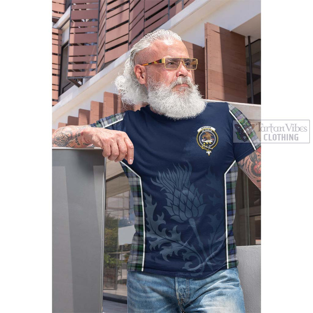 Tartan Vibes Clothing Graham Dress Tartan Cotton T-shirt with Family Crest and Scottish Thistle Vibes Sport Style