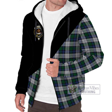 Graham Dress Tartan Sherpa Hoodie with Family Crest and Military Logo Style