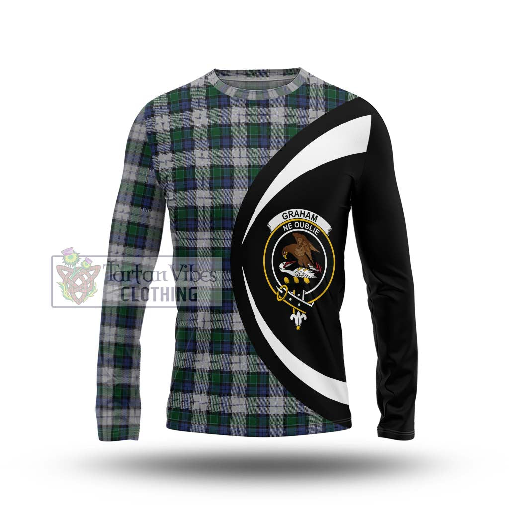 Graham Dress Tartan Long Sleeve T-Shirt with Family Crest Circle Style Unisex - Tartan Vibes Clothing