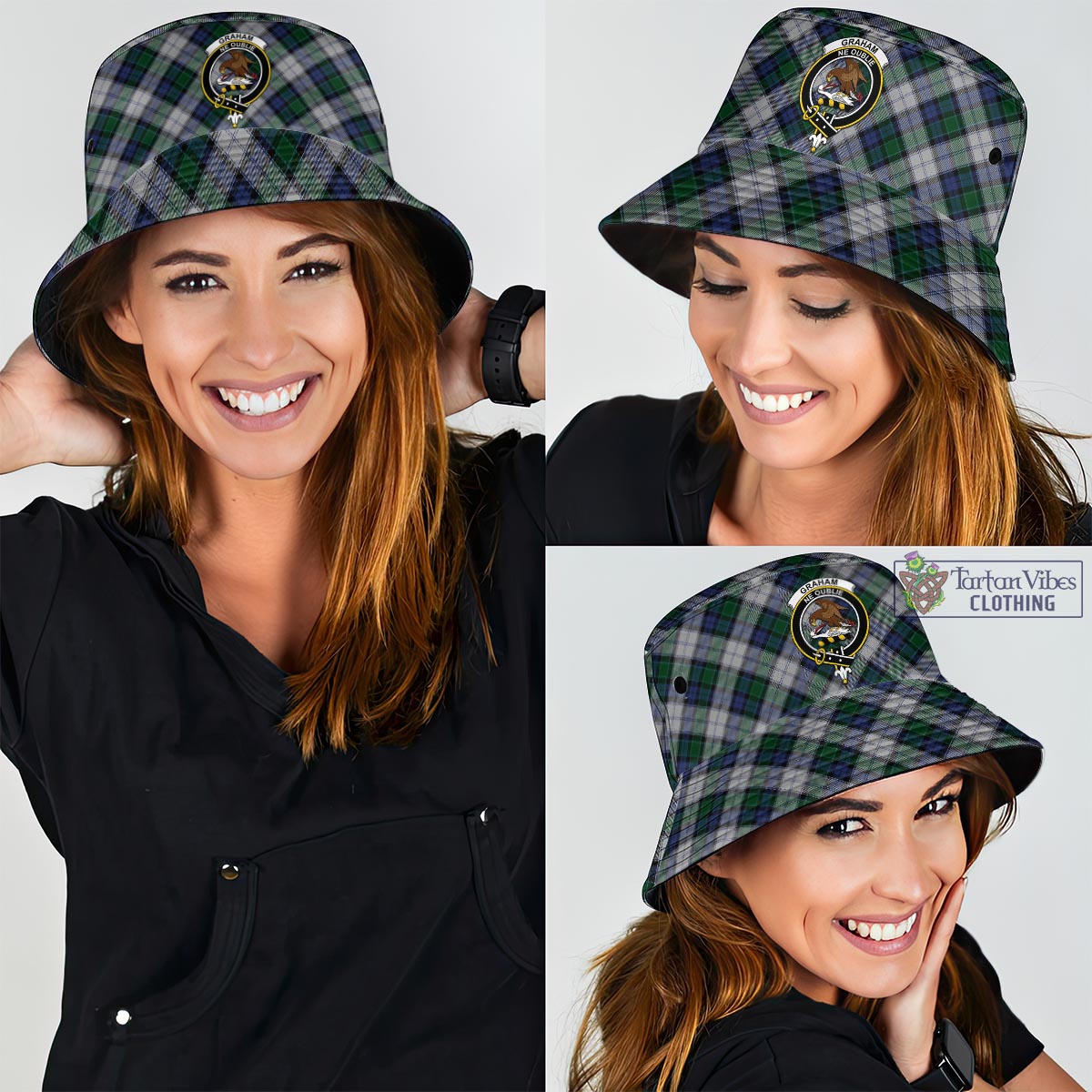 Tartan Vibes Clothing Graham Dress Tartan Bucket Hat with Family Crest