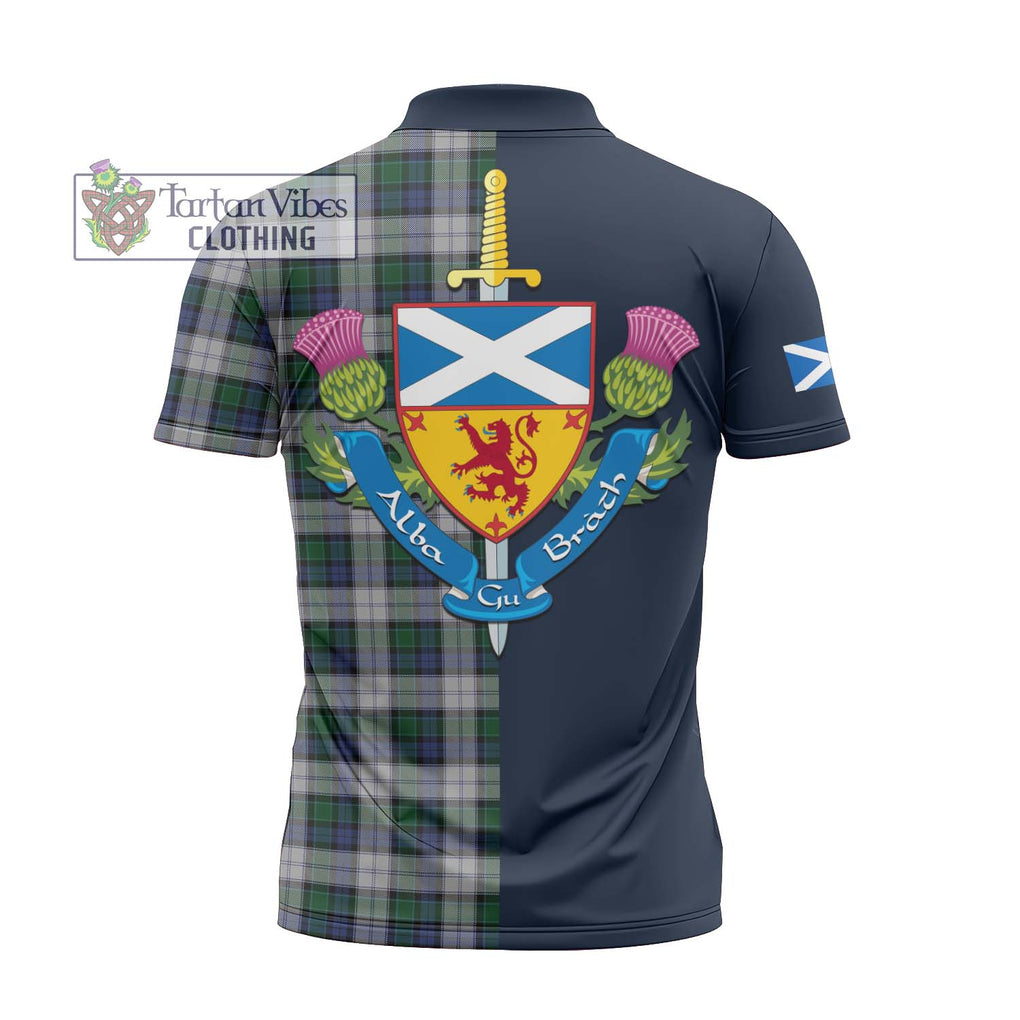 Tartan Vibes Clothing Graham Dress Tartan Zipper Polo Shirt with Scottish Lion Royal Arm Half Style