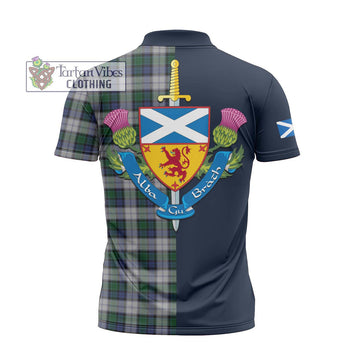 Graham Dress Tartan Zipper Polo Shirt Alba with Scottish Lion Royal Arm Half Style