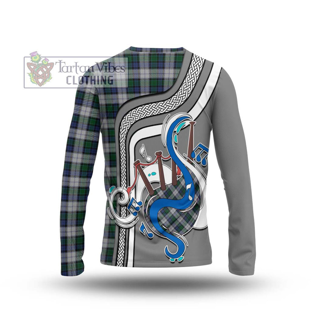 Tartan Vibes Clothing Graham Dress Tartan Long Sleeve T-Shirt with Epic Bagpipe Style