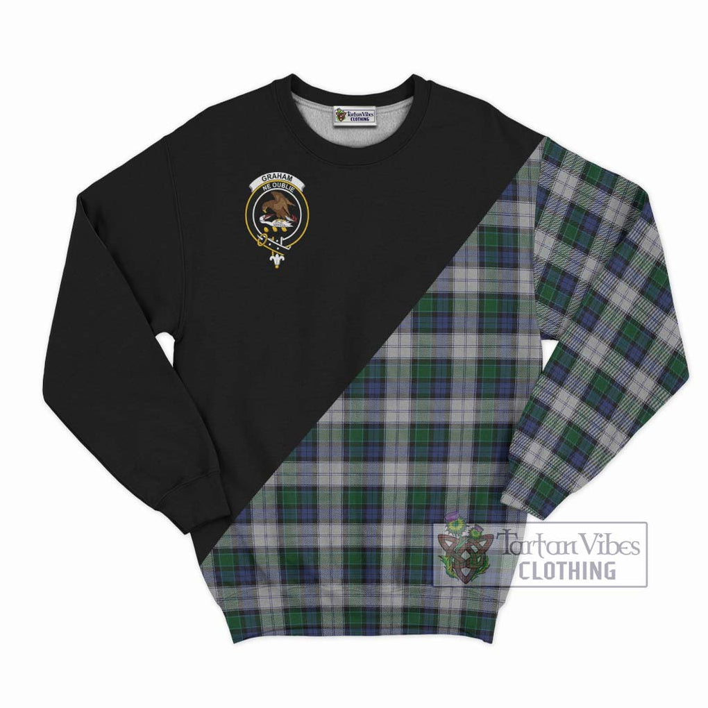 Graham Dress Tartan Sweatshirt with Family Crest and Military Logo Style - Tartanvibesclothing Shop