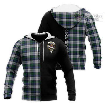 Graham Dress Tartan Knitted Hoodie with Family Crest and Half Of Me Style