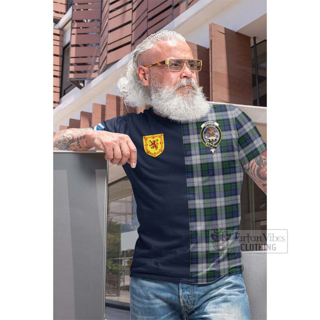 Tartan Vibes Clothing Graham Dress Tartan Cotton T-shirt with Scottish Lion Royal Arm Half Style