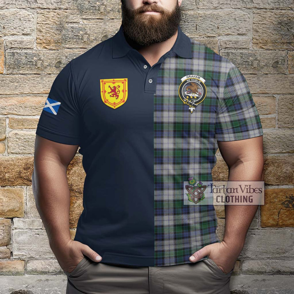 Tartan Vibes Clothing Graham Dress Tartan Polo Shirt with Scottish Lion Royal Arm Half Style