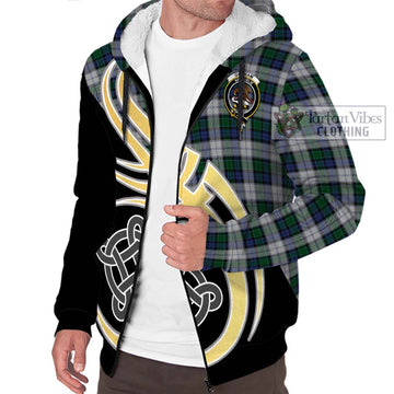 Graham Dress Tartan Sherpa Hoodie with Family Crest and Celtic Symbol Style