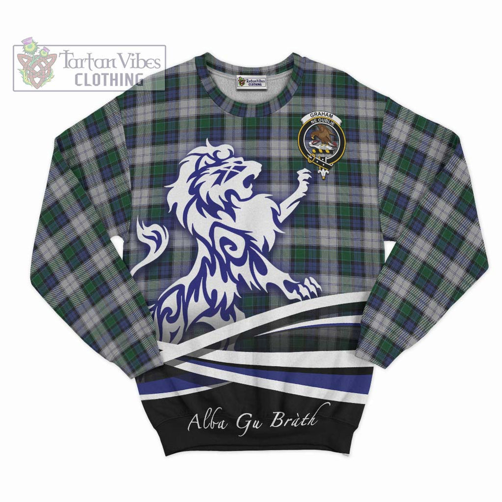 Graham Dress Tartan Sweatshirt with Alba Gu Brath Regal Lion Emblem - Tartanvibesclothing Shop