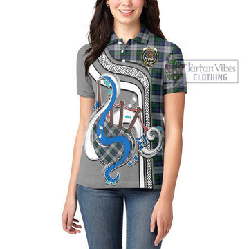 Graham Dress Tartan Women's Polo Shirt with Epic Bagpipe Style