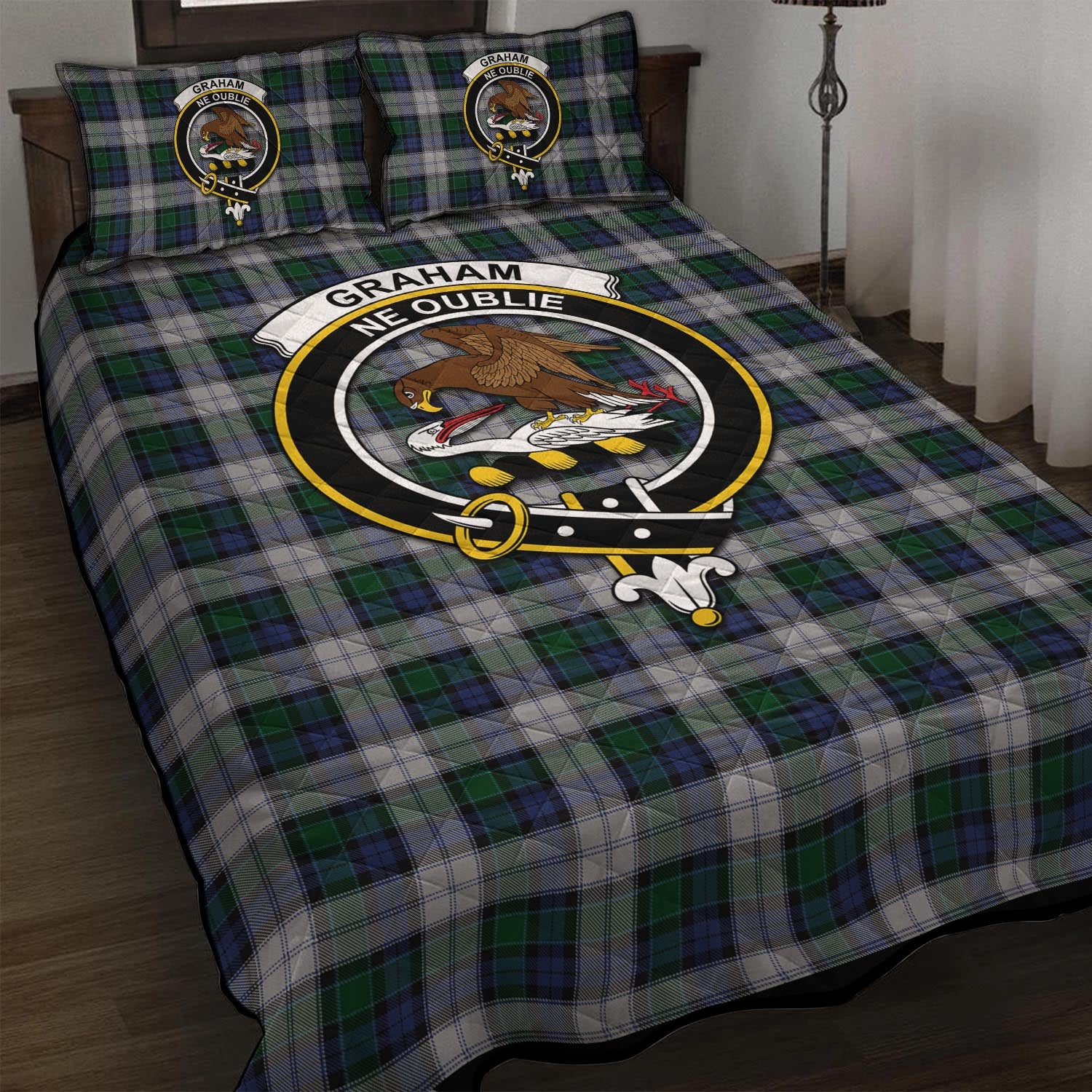 Graham Dress Tartan Quilt Bed Set with Family Crest - Tartan Vibes Clothing