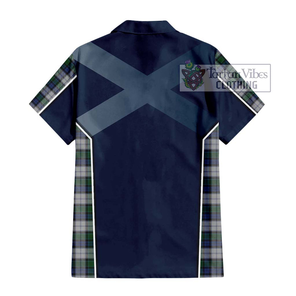 Graham Dress Tartan Short Sleeve Button Shirt with Family Crest and Lion Rampant Vibes Sport Style - Tartan Vibes Clothing