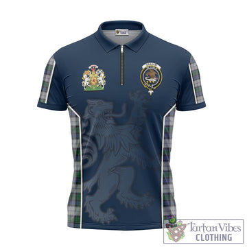 Graham Dress Tartan Zipper Polo Shirt with Family Crest and Lion Rampant Vibes Sport Style