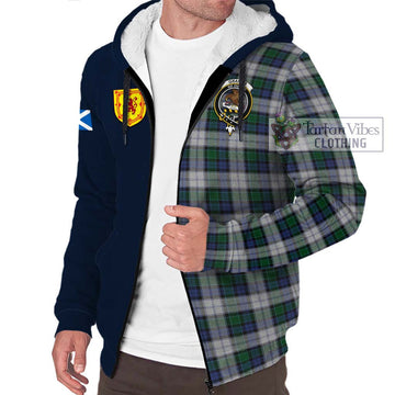 Graham Dress Tartan Sherpa Hoodie Alba with Scottish Lion Royal Arm Half Style