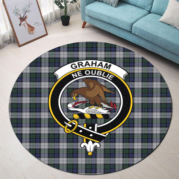 Graham Dress Tartan Round Rug with Family Crest