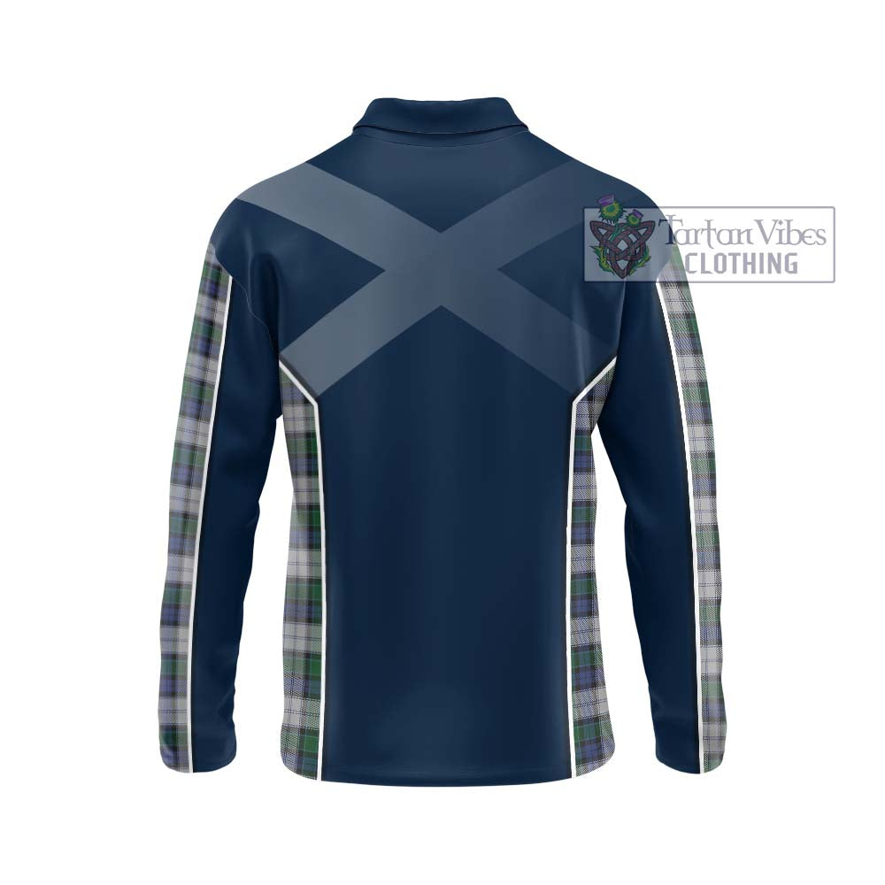 Graham Dress Tartan Long Sleeve Polo Shirt with Family Crest and Lion Rampant Vibes Sport Style - Tartan Vibes Clothing