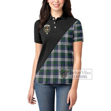 Graham Dress Tartan Women's Polo Shirt with Family Crest and Military Logo Style