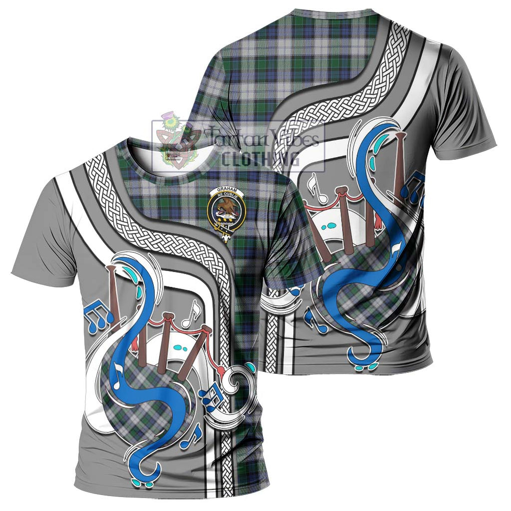 Graham Dress Tartan T-Shirt with Epic Bagpipe Style - Tartanvibesclothing Shop