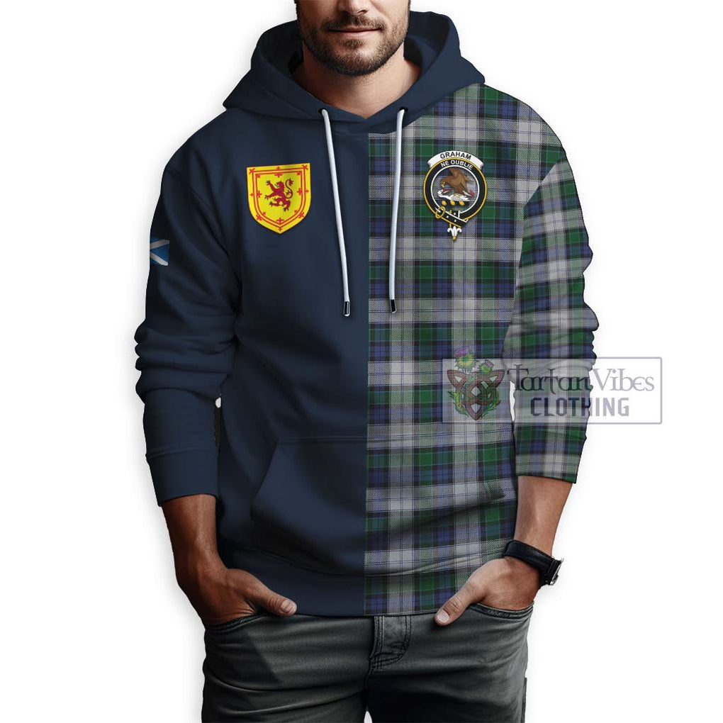 Tartan Vibes Clothing Graham Dress Tartan Hoodie with Scottish Lion Royal Arm Half Style