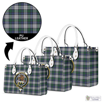 Graham Dress Tartan Luxury Leather Handbags with Family Crest