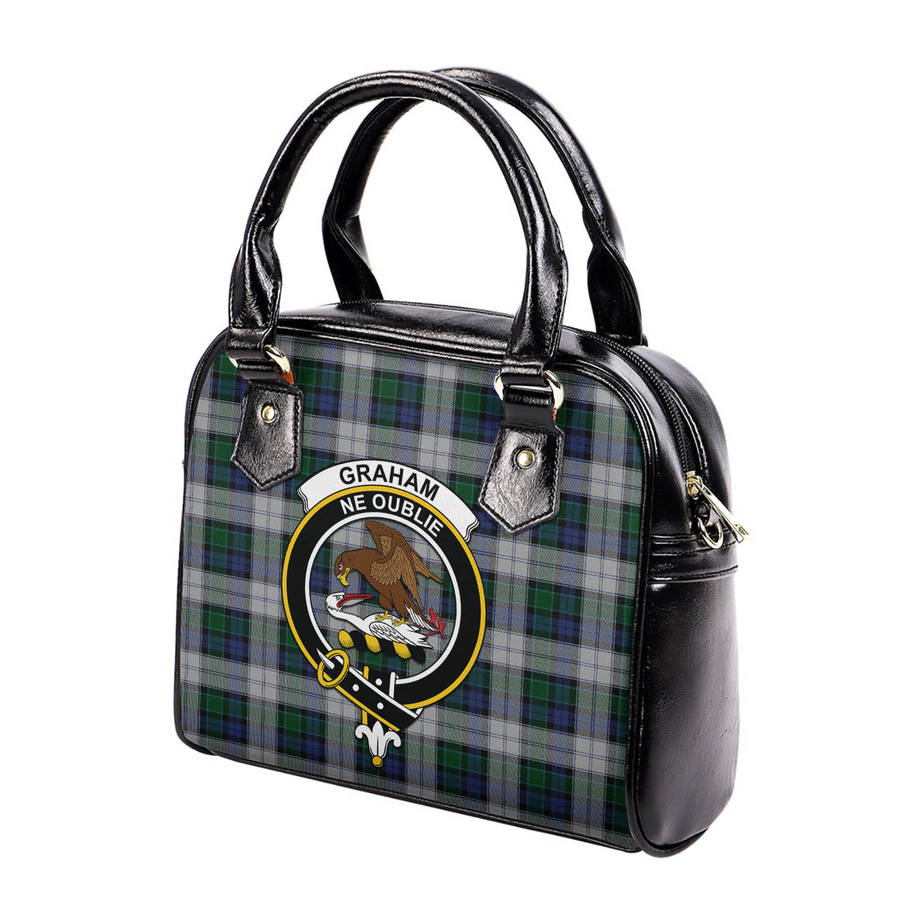 Graham Dress Tartan Shoulder Handbags with Family Crest - Tartanvibesclothing