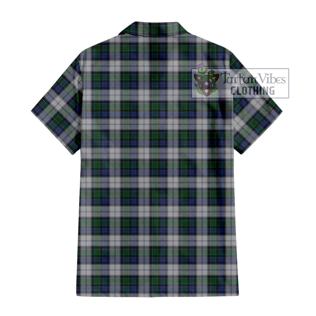 Graham Dress Tartan Short Sleeve Button Shirt with Family Crest DNA In Me Style - Tartanvibesclothing Shop