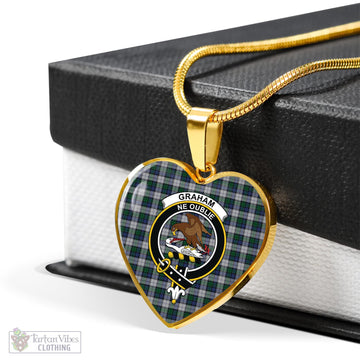 Graham Dress Tartan Heart Necklace with Family Crest