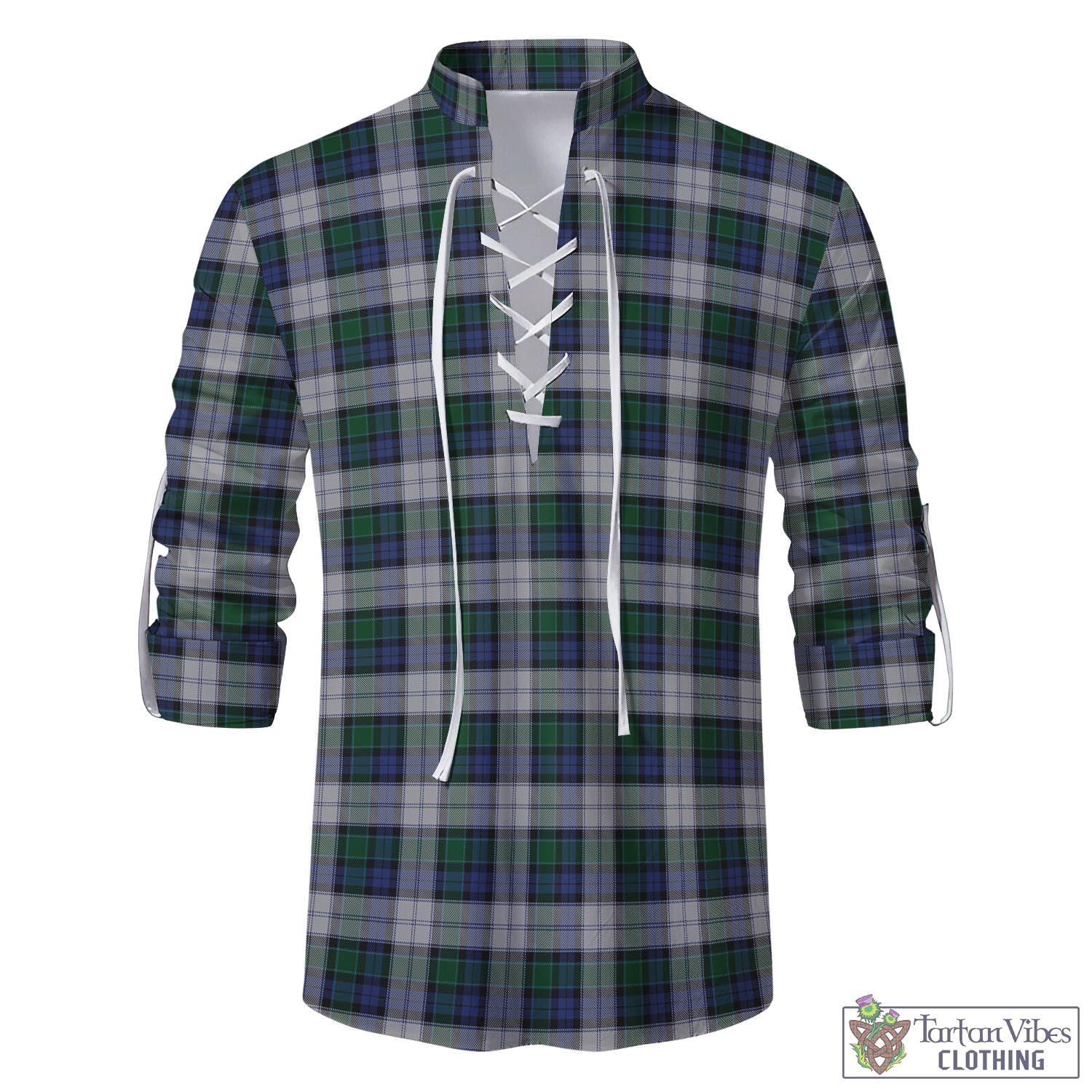 Tartan Vibes Clothing Graham Dress Tartan Men's Scottish Traditional Jacobite Ghillie Kilt Shirt