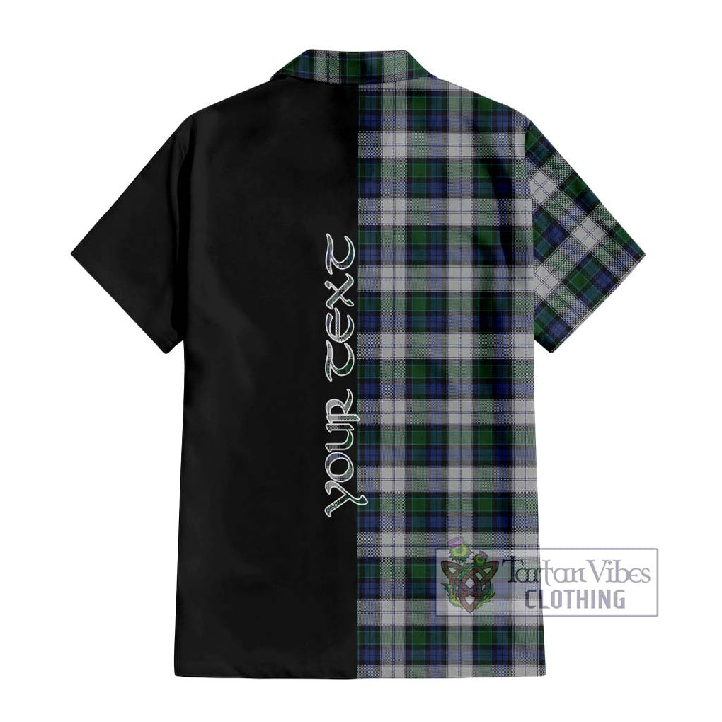 Graham Dress Tartan Short Sleeve Button Shirt with Family Crest and Half Of Me Style - Tartanvibesclothing Shop