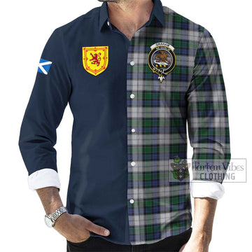 Graham Dress Tartan Long Sleeve Button Shirt Alba with Scottish Lion Royal Arm Half Style