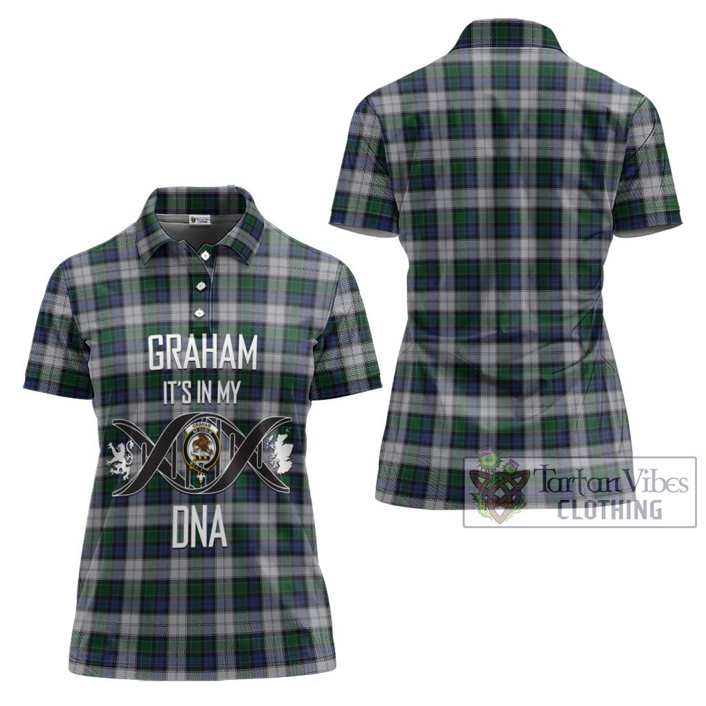 Graham Dress Tartan Women's Polo Shirt with Family Crest DNA In Me Style - Tartanvibesclothing Shop